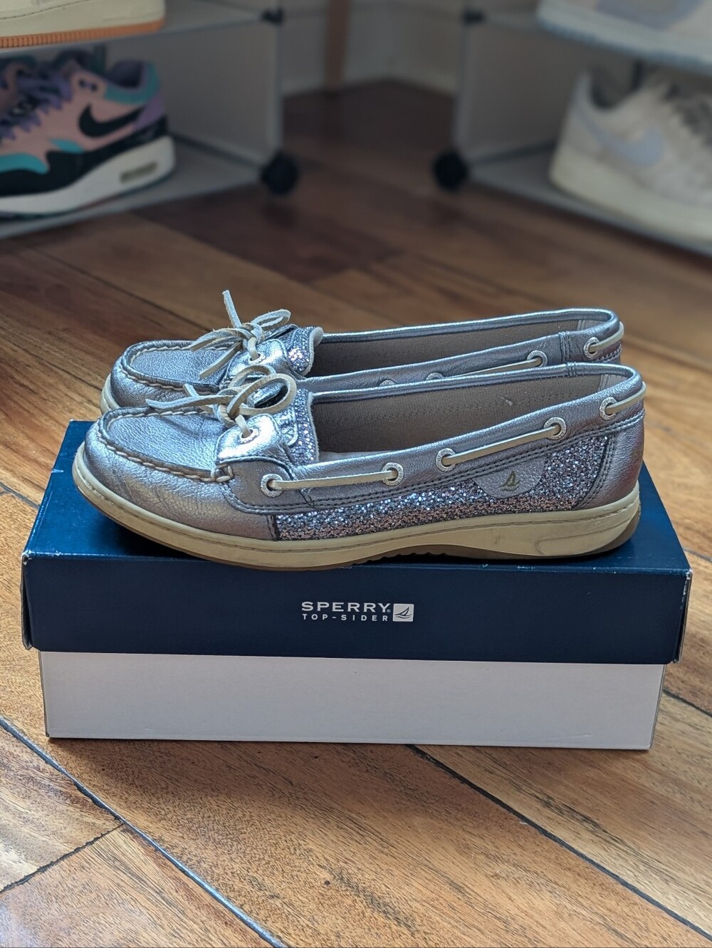 Sperry Angelfish Glitter Boat Shoes (7.5)